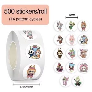 Labubu 1000 ct Sticker Roll